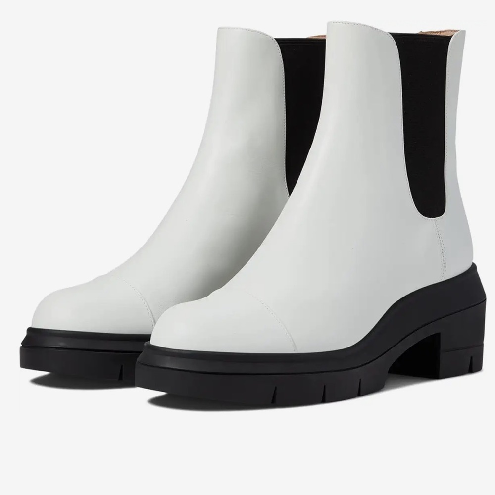 Stuart Weitzman Norah Leather Lug- sole Chelsea Boots - Size 8 - Used Once